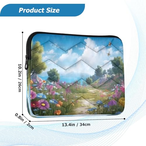 Funda para portátil 13-14 pulgadas con flores y mariposas miniatura 3