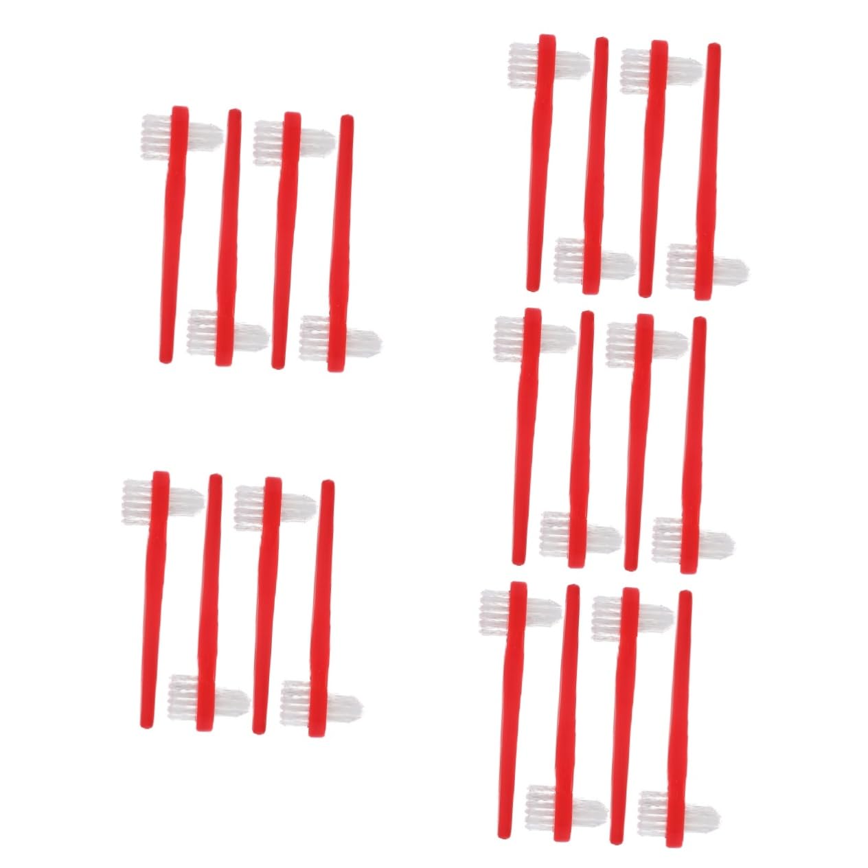 SHERCHPRY 5 Set Spazzola Per La Pulizia Della Protesi Adulti Spazzolino Da Viaggio Ditta Setola Piccolo Spazzolino Da Denti Spazzolino Morbido Portatile Nylon Rosso 4 Pezzi*5