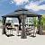 Domi 10’ x 12’ Outdoor Hardtop Gazebo, Upgraded Metal Gazebo with Galvanized Steel Double Roof, Heavy Duty Canopy Permanent Pavilion for Patio Lawn and Garden, Curtains and Netting Included, Grey