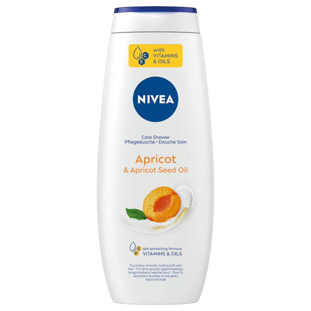 NIVEA Apricot Apricot Seed Oil Nourishing Shower Gel for Women and Men 500 ml Mild Daily Body Cleanser