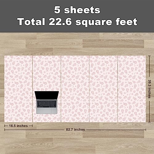 Ewes Gift Wrapping Paper Set 5 Rolls 17X39 Inch For Kids Boys Girls Adults Pink Paper Include Ribbon For Birthday Valentines Graduation Baby Shower Holiday Party Mother's Day Bridal Gift Wrap #TOP2