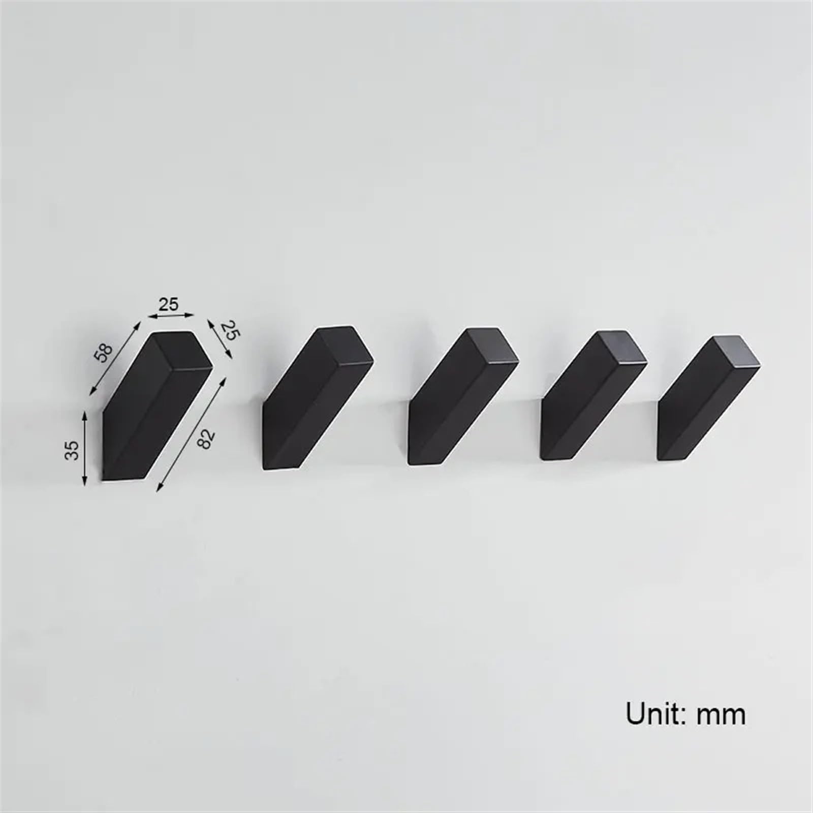 Kleiderhaken, Haken for Aufhängen, Garderobenständer, Wandmontage, schwarzer Handtuchhaken, Edelstahl 304, schwarzer Bademantelhaken, geeignet for Badezimmer, Wohnzimmer und Hotels, Kleiderhaken zur W