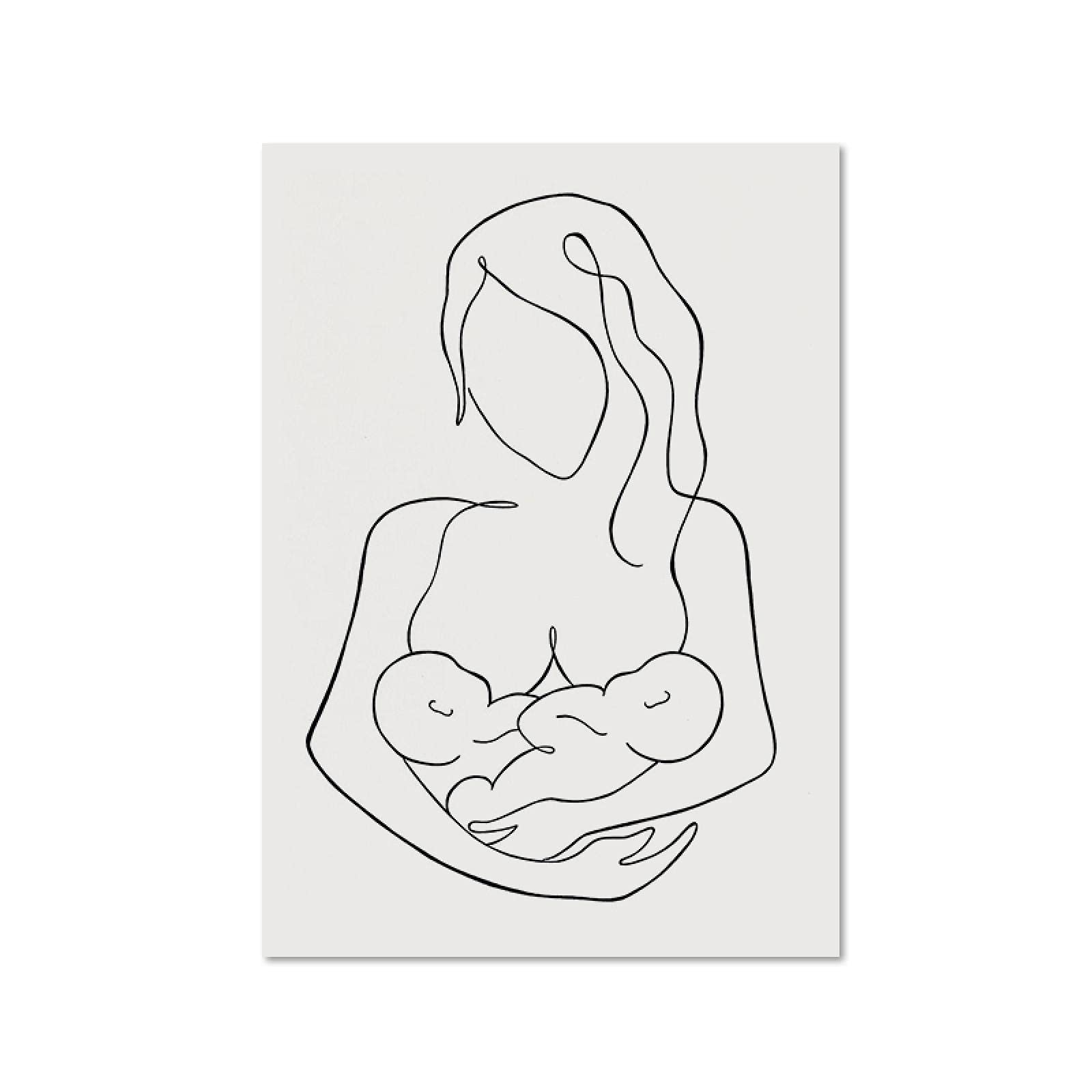 Tableau Sur Toile 80x120 Cm – Photo Jumeaux Minimaliste, Noir Et Blanc, ARTTOR