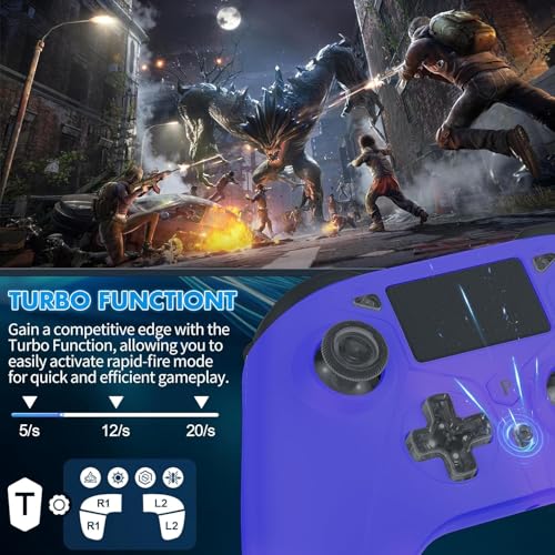 Image of Dinosoo RGB Wireless Controller for PS5 PC with LED Light, Supports Remap and Adjustable Turbo, Controller Full Functions Support, with 2.4g Adapter