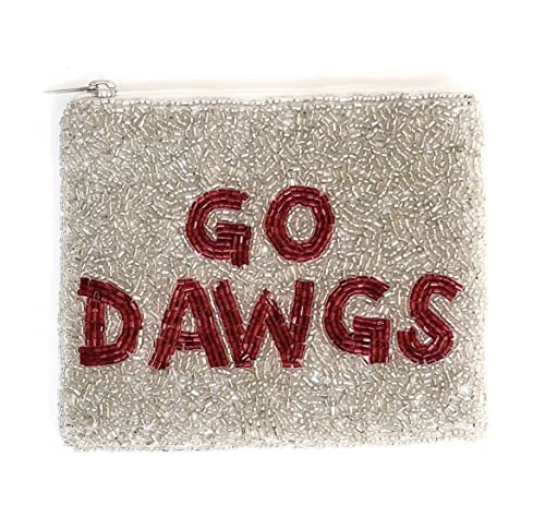 Go Dawgs Beaded Coin Purse, Go Dawgs Coin Purse, Beaded Coin Pouch, Coin Purse, Small Wallets, Birthday Gifts