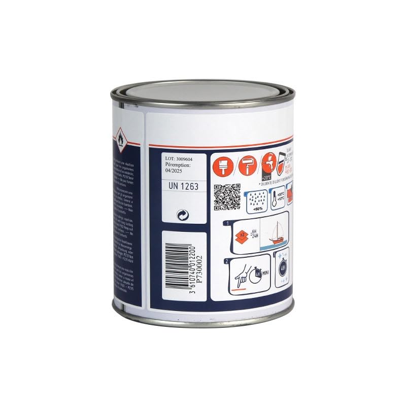 Orangemarine Laque Marine Brillante Mono-Composant 0,75 L – Peinture Bateau Haute Résistance Anti-UV & Abrasion | Finition Exceptionnelle pour Polyester, Bois, Aluminium & Acier - 8 Coloris au Choix