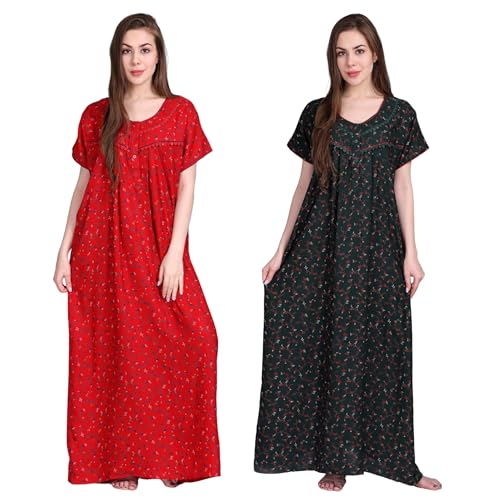 Image of Women's Alpine Floral Print Maxi Night Gown