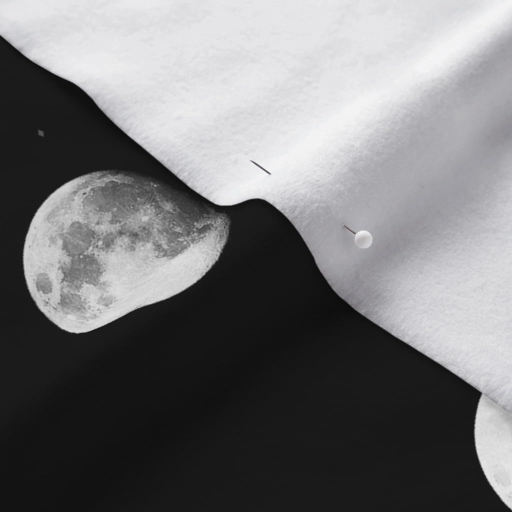 Spoonflower Fabric - Moon Astronomy Night Sky Celestial Space Printed on Polartec(R) Fleece Fabric by The Yard - Sewing Blankets Loungewear and No-Sew Projects