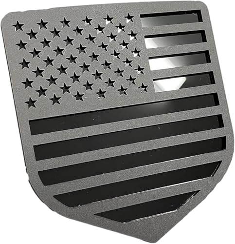 Infinite SPLY American Flag Emblem Badge Compatible with 2014-2018 Ram Tailgate -1500, 2500, 3500 - Matte Black on Gloss Black, White