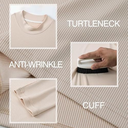 Mens Mock Turtleneck T Shirts Long Sleeve Slim Fit Shirts Casual Ribbed Knited Tops Thermal Pullover Undershirts 5