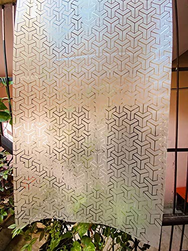 Image of SUNBIRD Window Film Privacy Colorful Window Sticker, Decorative Window Vinyl, Adhesive Home UV Blocking, Heat Insulation Static Cling for Bathroom Office (24 X 60 INCHES, Plus Frost)