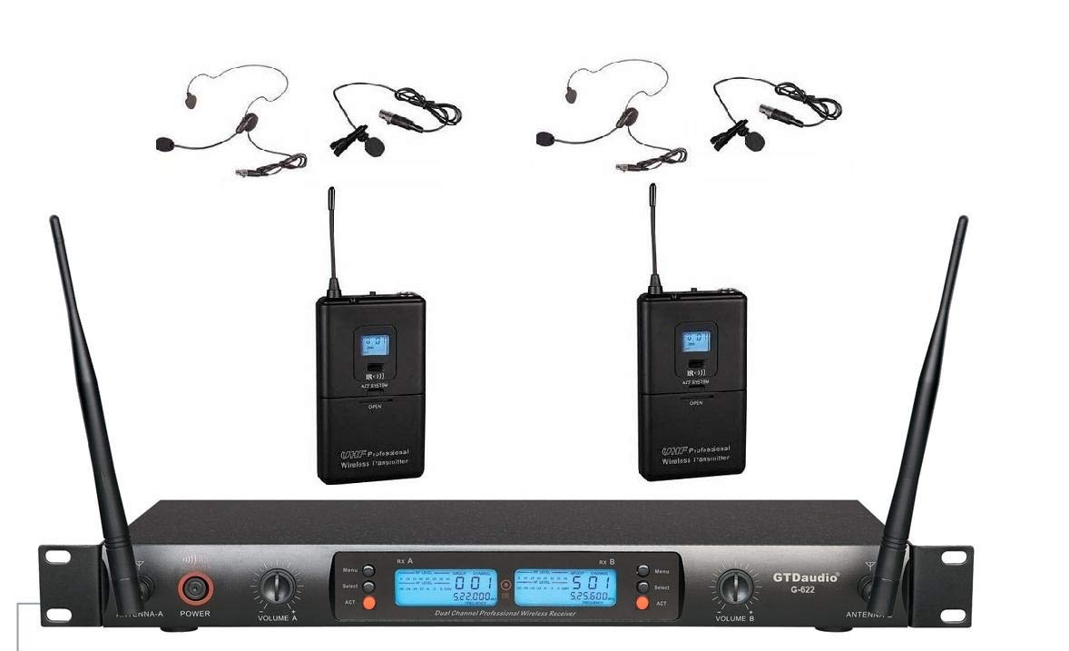 Amazon.com: GTDaudio 2x100 Selectable Channel UHF Lavaler Lapel