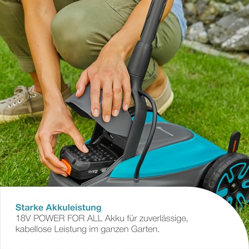 Gardena Akku-Rasenmäher HandyMower 22/18V P4A Ready-to-Use Set: Kompakt, Leichtgewicht, Mulchmesser, Rasenflächen bis 50 m²… – Ansicht 6