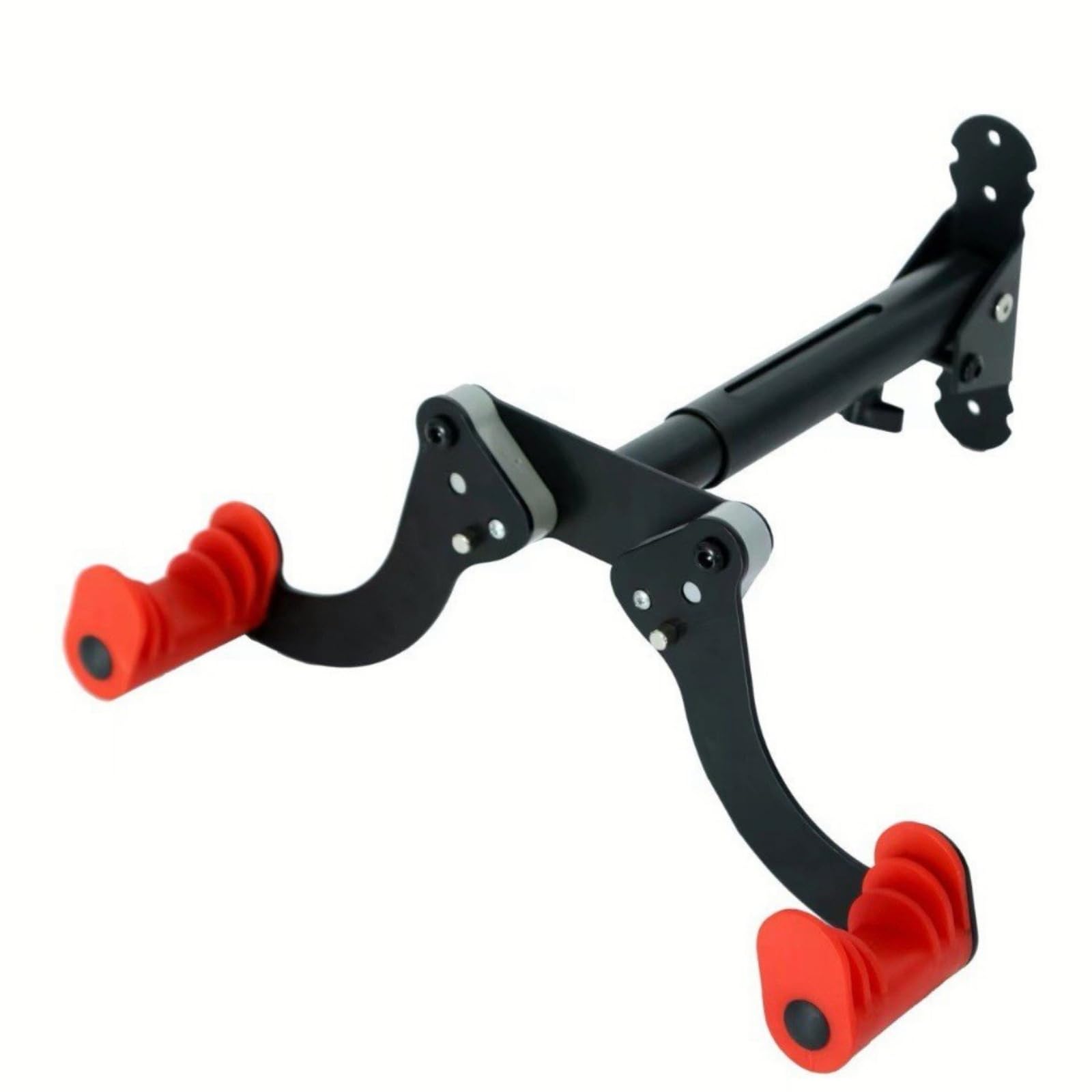 Soporte de Bicicleta de Pared Colgador Gancho Soporte Mural Organizador Metálico con Longitud del Cuerpo de 47 Cm y, Negro Y Rojo, Soporte De Pared Para Bicicleta Con Ganchos Ajustables