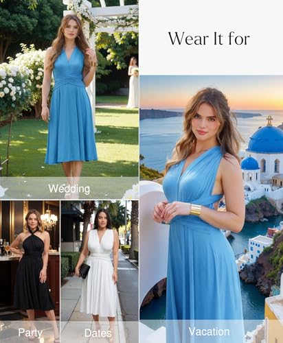 Popilush Bridesmaids Dresses - Mother of Bride Infinity Shapewear Formal Wedding Guest Midi Dress for Women3