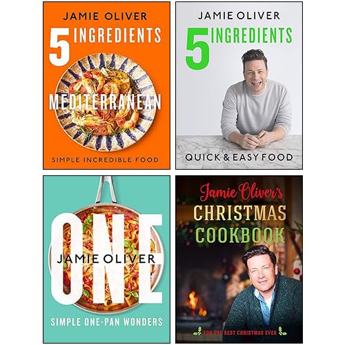 Jamie Oliver 4 Books Collection Set (5 Ingredients Mediterranean, 5 ...