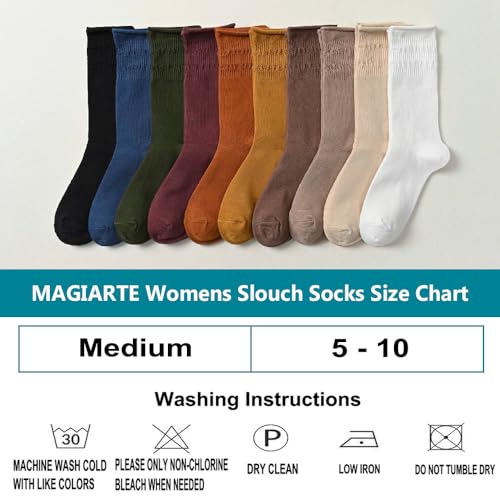 Image of MAGIARTE Women's Cotton Slouch Socks Knee High Boot Length Soft Scrunch Chunky Stacked Socks 3 /5 /8 PACK
