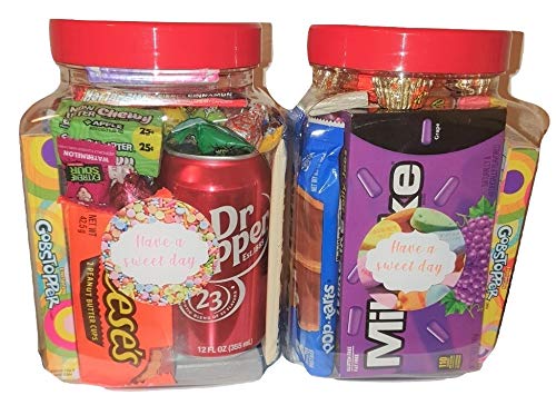 American Assorted Chocolate, Candy, Snacks & soda Treat Jars x 2