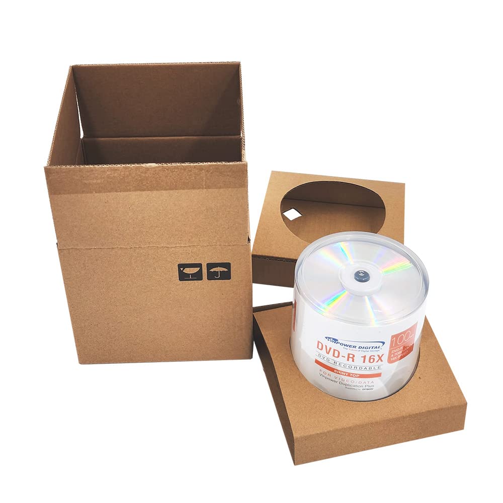 Vinpower Digital DVD-R - Caja de 100 discos grabables con 16 discos de 4,7 GB, 16 unidades, color plateado