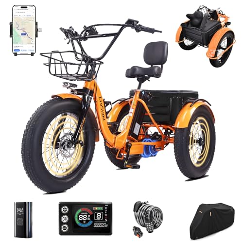 CroSight 2.0 Pro Electric Tricycle for Adults, 20'x4' Fat Tire Folding Electric Trike, 750W 48V 20Ah Removable Battery, Rear-Wheel Drive, Bluetooth Speaker, USB Port, 22MPH 75KM, 3 Wheel E-Trike