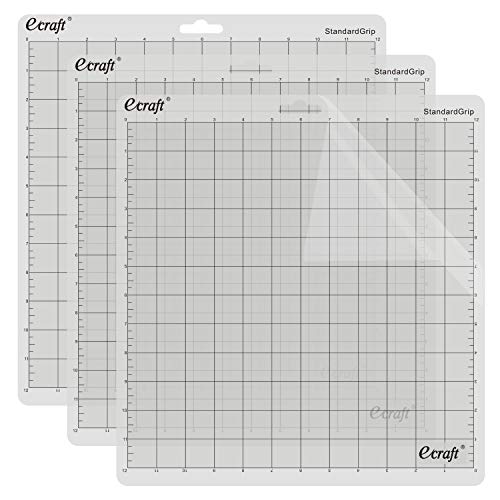 Ecraft StandardGrip Schneidematte für Silhouette Cameo 3/2/1: 30,5 x 30,5 cm, rutschfest, quadratisch gerastert, transparent, zubehör für Silhouette Cameo Cover
