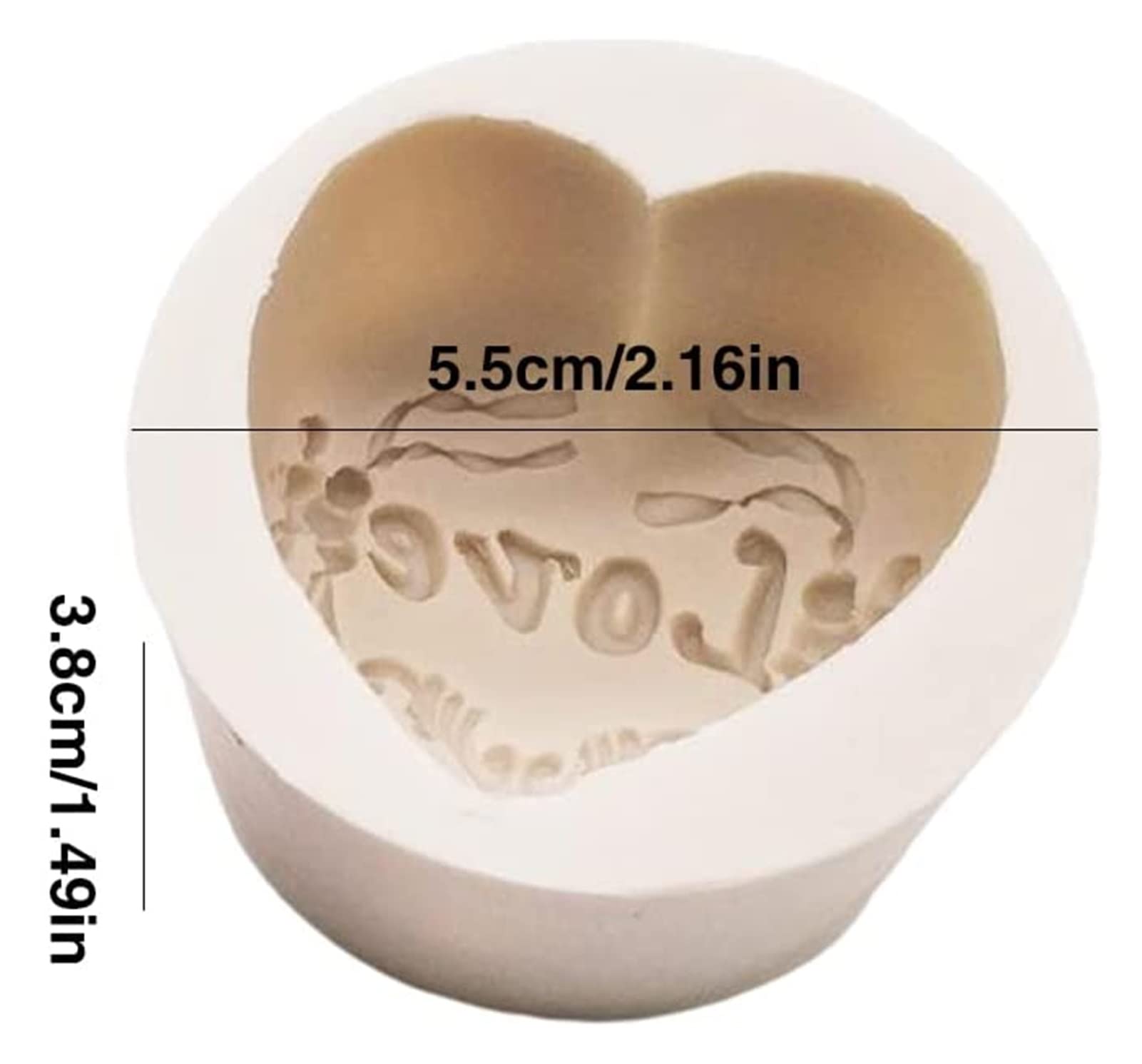 moldes de silicona, moldes de resina, Moldes de bricolaje Molde de vela de silicona, Molde de rosa en forma de corazón, Molde de chocolate de flor de amor, Molde de horneado de postre de manualidades