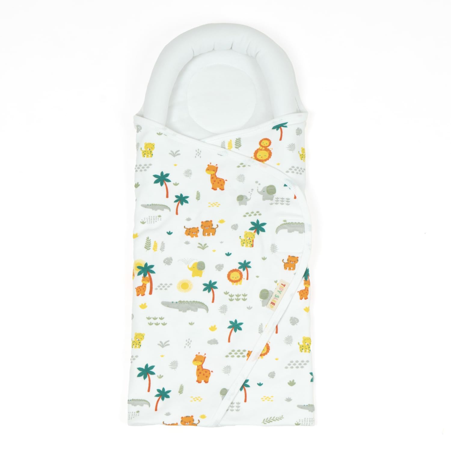 TIDY SLEEP Baby Swaddle Wrappper Adjustable for Newborn || 100% Cotton Soft || Newborn Blanket for 0-3 Months (Jungle Safari) - Image 5 thumbnail
