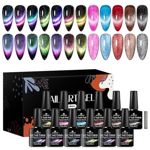 Set de Esmaltes Gel Ojo de Gato 12 Piezas miniatura 1