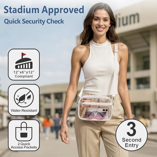 Image of PACKISM Clear Bag for Stadium Events - Small Clear Purses for Women Stadium Crossbody for Game Day, Festival, Concerts
