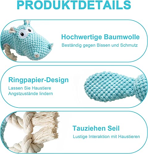 YIFRHYO Hundespielzeug große Hunde Tauziehen plüschtiere für Hunde,hundespielzeug quietschendes und unzerstörbar,Interaktives Kauspielzeug für Große Kleine und Mittel
