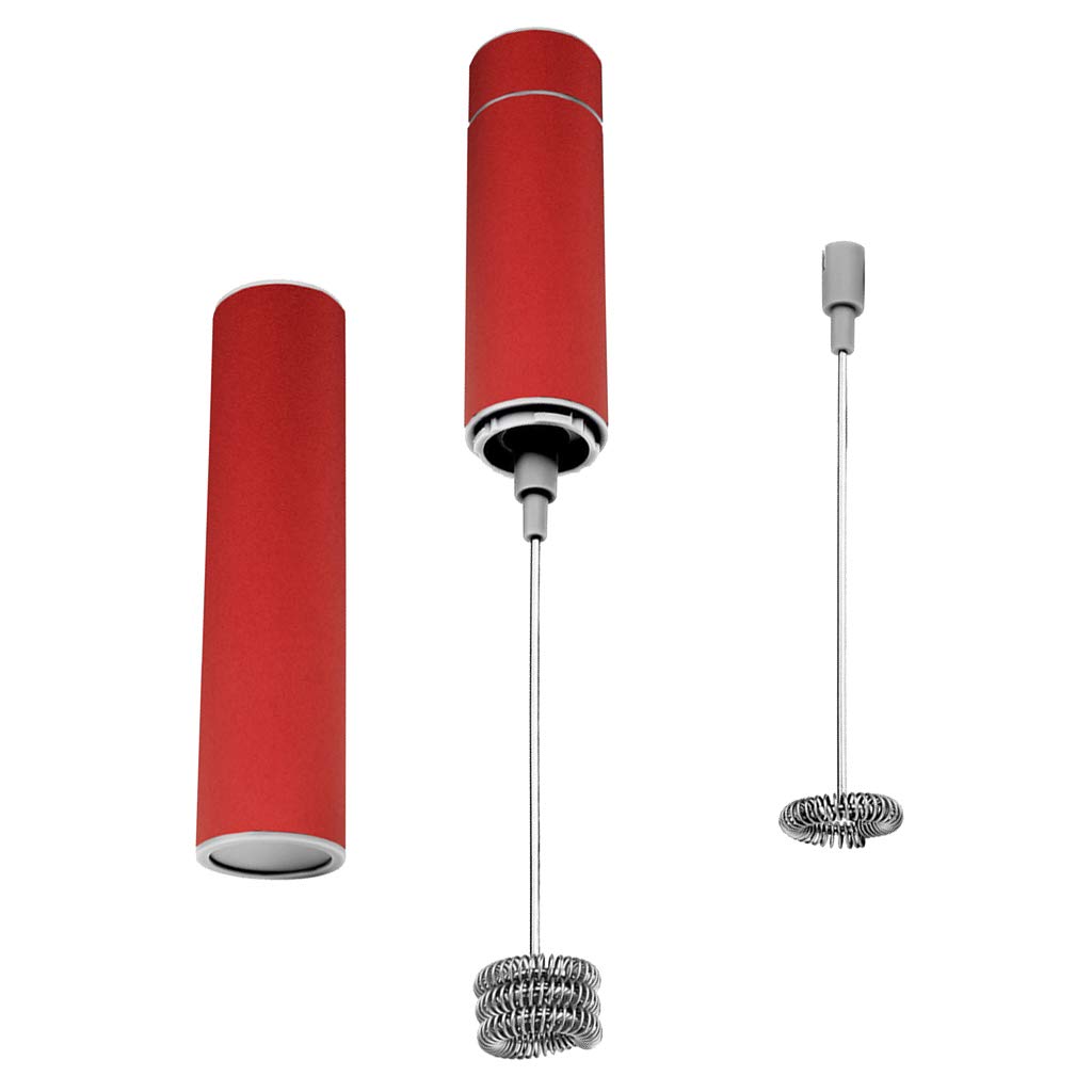 misppro Mousseur à lait portable en acier inoxydable, mélangeur de boisson portable, mousseur à piles pour café, lait, œuf, latte, cappuccino, chocolat chaud