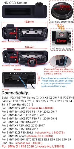 Image of 1280 * 720 Car Rear View Camera Parking Reverse Replacement for BMW 1 /2 /3 /4 /5 /7 /M Series X1 X3 X4 X5 X6 F18 F15 F35 F45 520Li 525Li 530i 535Li 328Li 320Li F30 F31 F34 F10 F11 X4 X5 X3 F26 F25 F15