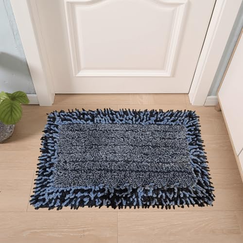Image of Door Mats for Home | Door Mats for Home Entrance | Door Mat for Bathroom| Soft & Super Absorbent Mats for Shower | Washable, Non-Slip & Quick-Drying Mats (Pack of 2) (Gay & Blue)