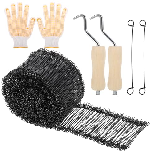 1200Pcs Wire Tie Rebar 6 Double Loop Reinforcing Steel Bar Ties 16 Gauge with 2 Wire Twister Tools & Gloves for Concrete Construction Gardening & Fencing