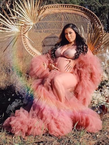 Changuan Tulle Robe Maternity Dress for Photoshoot Long Sheer Pregnancy Gown Bridal Roebs Baby Shower Lingerie Nightgown2