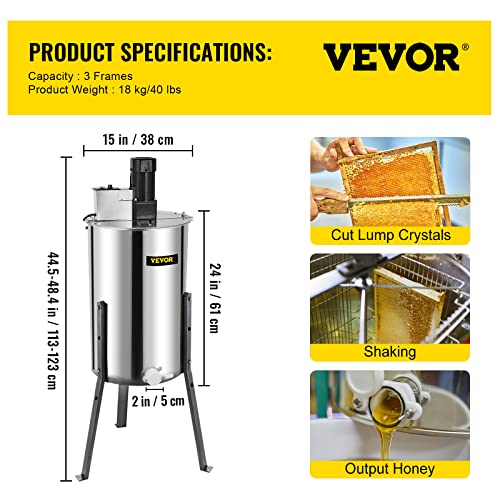 Bestequip SXXDDYMJ000000001V2 Electric Honey Extractor 3 Frame Bee Extractor Stainless Steel Honey Spinner thumb #6