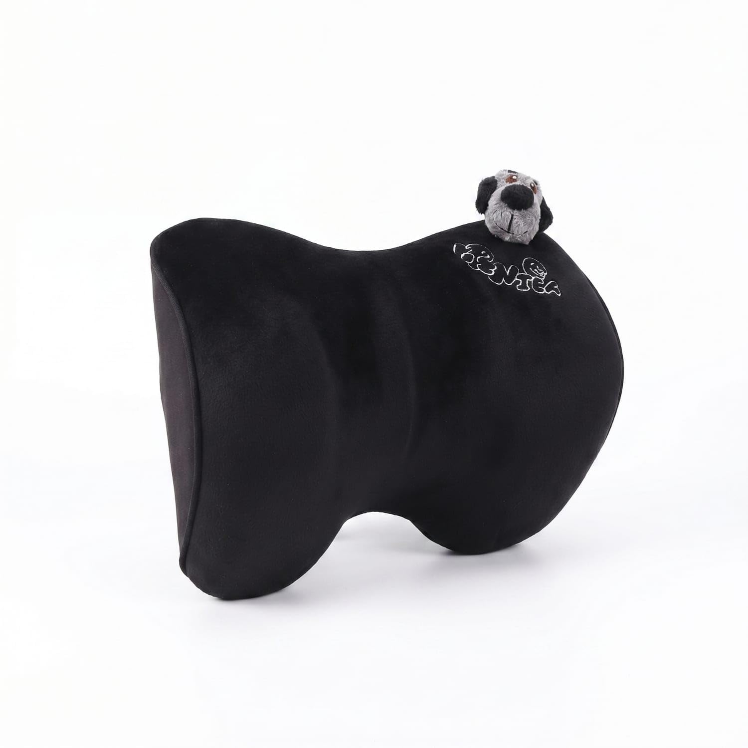 Flannel Car Headrest Pillow Space-Cotton Filling Car Neck Pillow Contoured Travel Gear Cushioned for Vehicle Seat, Headrest Black-image-20