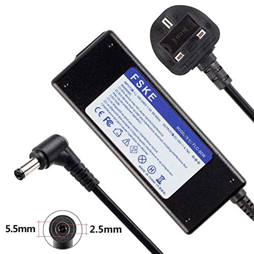 FSKE® 90W 19V 4.74A Laptop AC Adapter Charger for Asus Lenovo Toshiba A660 P300 L300 L500 L655 L750 L850D L850 L855 L870, PA3917U-1ACA PA3822U-1ACA Notebook Power Supply, 5.5 * 2.5mm