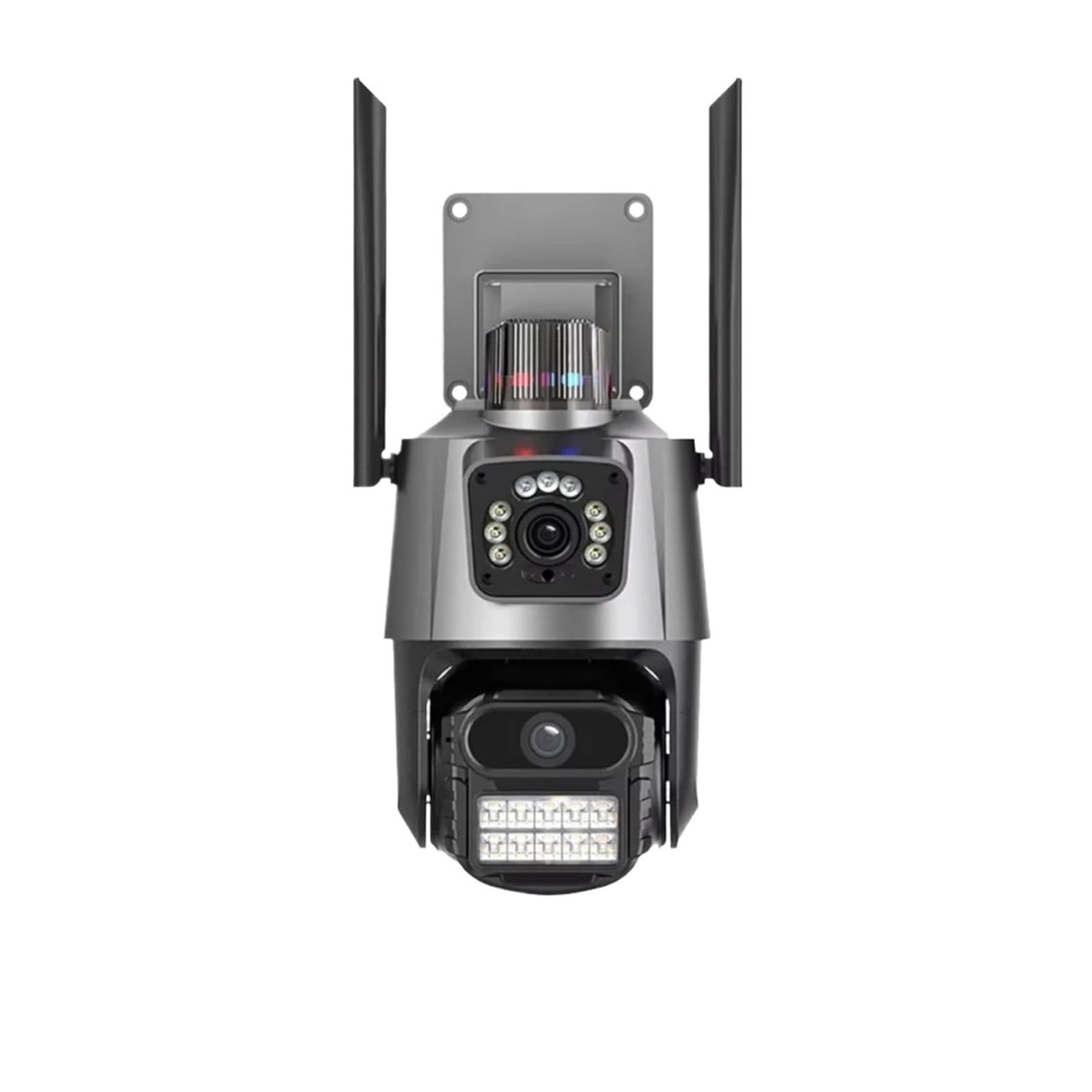 NCAEVGXRWJT 4K 8MP Outdoor PTZ Security Camera Dual Lens Dual Screen IP66 Waterproof AI Human Detection WiFi Surveillance Cam(EU,8MP Add 128G Card)