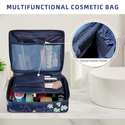Image of BAGAIL 8 Set Packing Cubes Luggage Packing Organizers for Travel Accessories-Navy Leaf