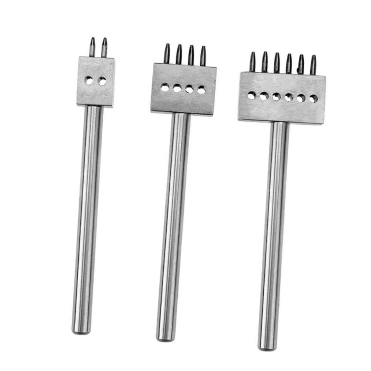 HOMSFOU Round Hole Chisel Tool Set DIY Prong Punch Kit for Leather Craft Durable for Watch Bands Effortless Hole Punching
