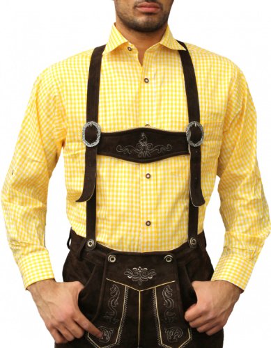 Carnival & Carnival Costume Shirt Costumes & Traditional Costume Fashion Yellow Plaid Shirt Size: L