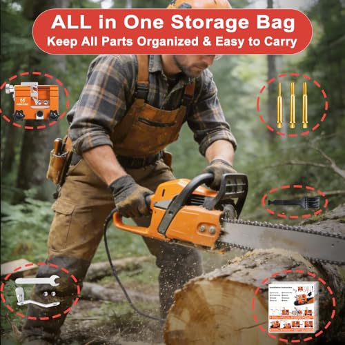 Image of Portable Chainsaw Sharpener Jig Kit, Hand Crank Sharpening Tool with 3 Sharpening Burrs & Cleaning Brush, Chain Saw Blade Sharpener for Electric Chain Saw, Gardening & Logging