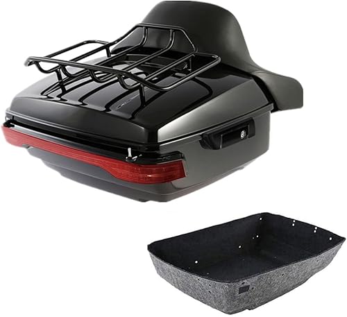 TCMT Cojín de Respaldo para Maletero Trasero de Motocicleta King, Portaequipajes, Luz Trasera, Compatible con Harley 2014-2025 Touring CVO Road King