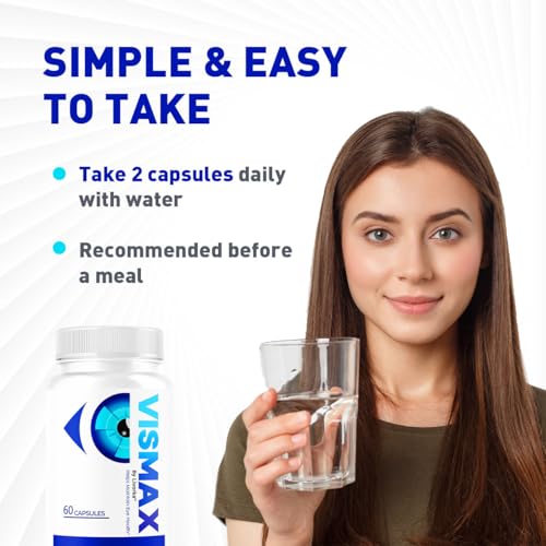 Image of VisMax Pills - Official VisiMax Advanced Capsules Supplement Support - Maximum Strength, All Natural Formula Vis Max Vitamins for Overall Health & Wellness Reviews, 60 Capsules for 1 Month
