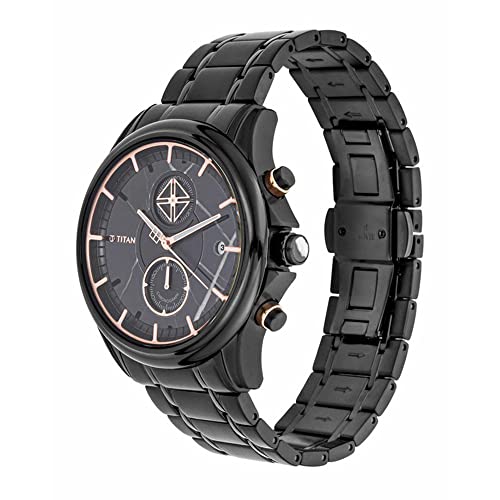 Titan Regalia Grandmaster Brown Dial Chronograph Stainless Steel Strap Watch for Men-NS1847KM01 - Image 3