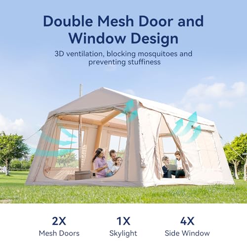 Carpa Inflable para Camping 8 Personas Impermeable Oxford miniatura 4