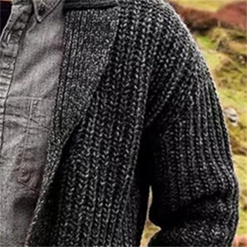 Mens Cardigan Sweaters Long Sleeve Shawl Collar Button Down Open Front Knit Cardigans Casual Warm Sweater4