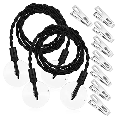 Didiseaon 2pcs Retractable Travel Clothesline with Hooks Cups Clothes Clips for Use for Camping Hotel and Laundry Drying