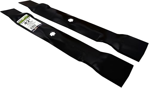 Miniatura 2 de Maxpower 561811B Juego de 2 cuchillas 3-N-1 para muchos cortacéspedes John Deere de 42 pulgadas, sustituye a los OEM # GX22151 y GY20850